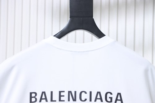 EM Sneakers Balenciaga Front and Back Letter Print T-shirt White