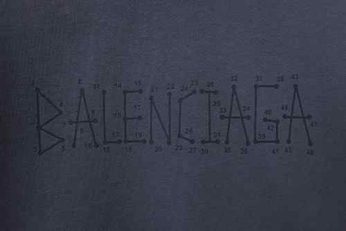 EM Sneakers Balenciaga Geometric Logo Print T-shirt Washed Black