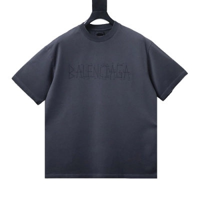 EM Sneakers Balenciaga Geometric Logo Print T-shirt Washed Black 01