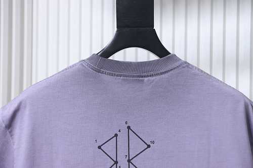 EM Sneakers Balenciaga Geometric Logo Print T-shirt Washed Purple