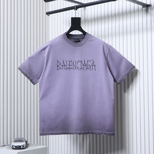 EM Sneakers Balenciaga Geometric Logo Print T-shirt Washed Purple