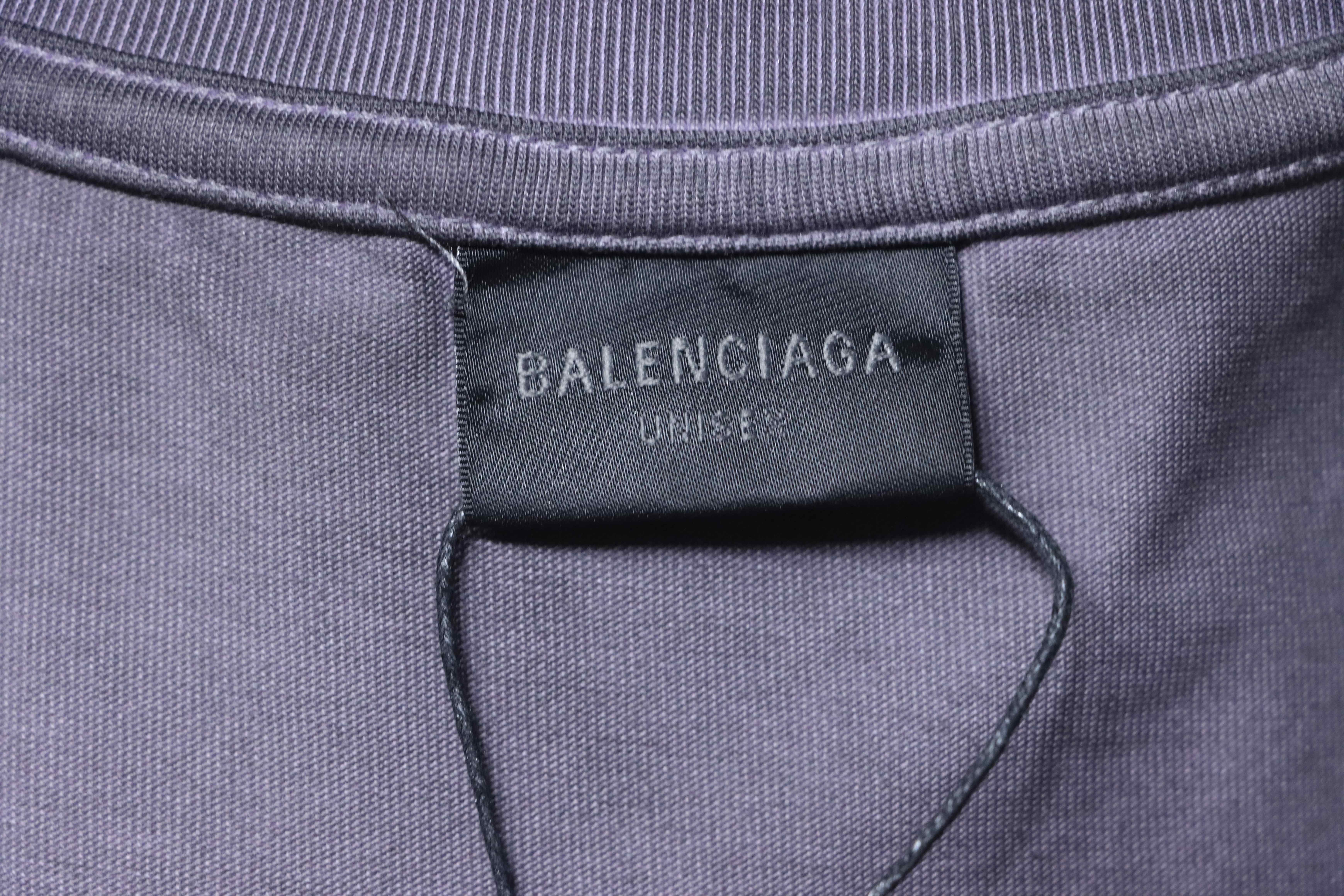 EM Sneakers Balenciaga Geometric Logo Print T-shirt Washed Purple