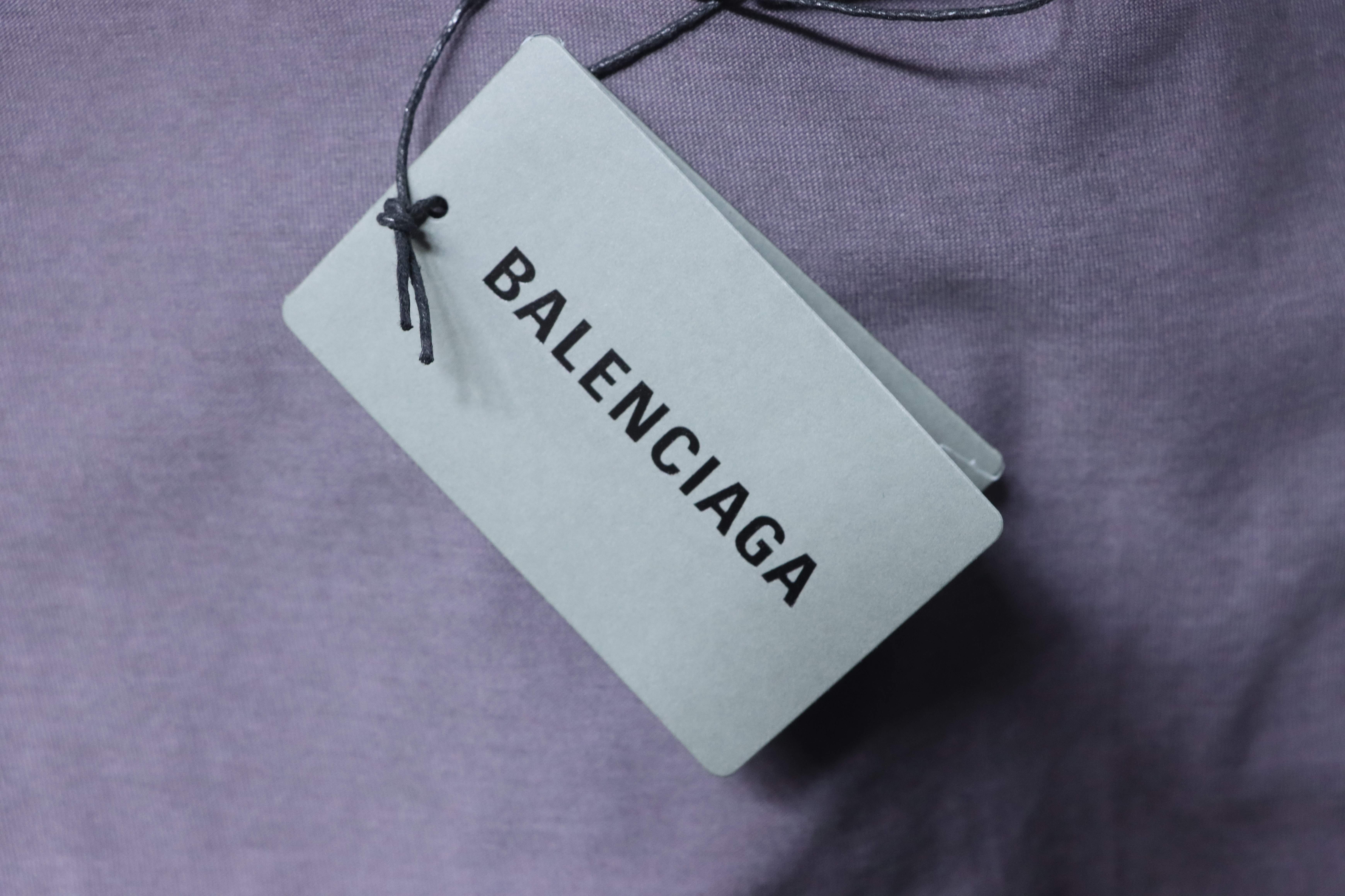 EM Sneakers Balenciaga Geometric Logo Print T-shirt Washed Purple