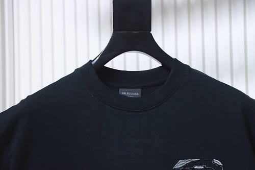 EM Sneakers Balenciaga Heavy-Duty Appliqué Embroidered T-Shirt Black