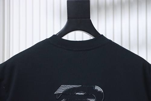EM Sneakers Balenciaga Heavy-Duty Appliqué Embroidered T-Shirt Black