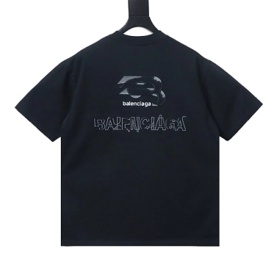 EM Sneakers Balenciaga Heavy-Duty Appliqué Embroidered T-Shirt Black 02