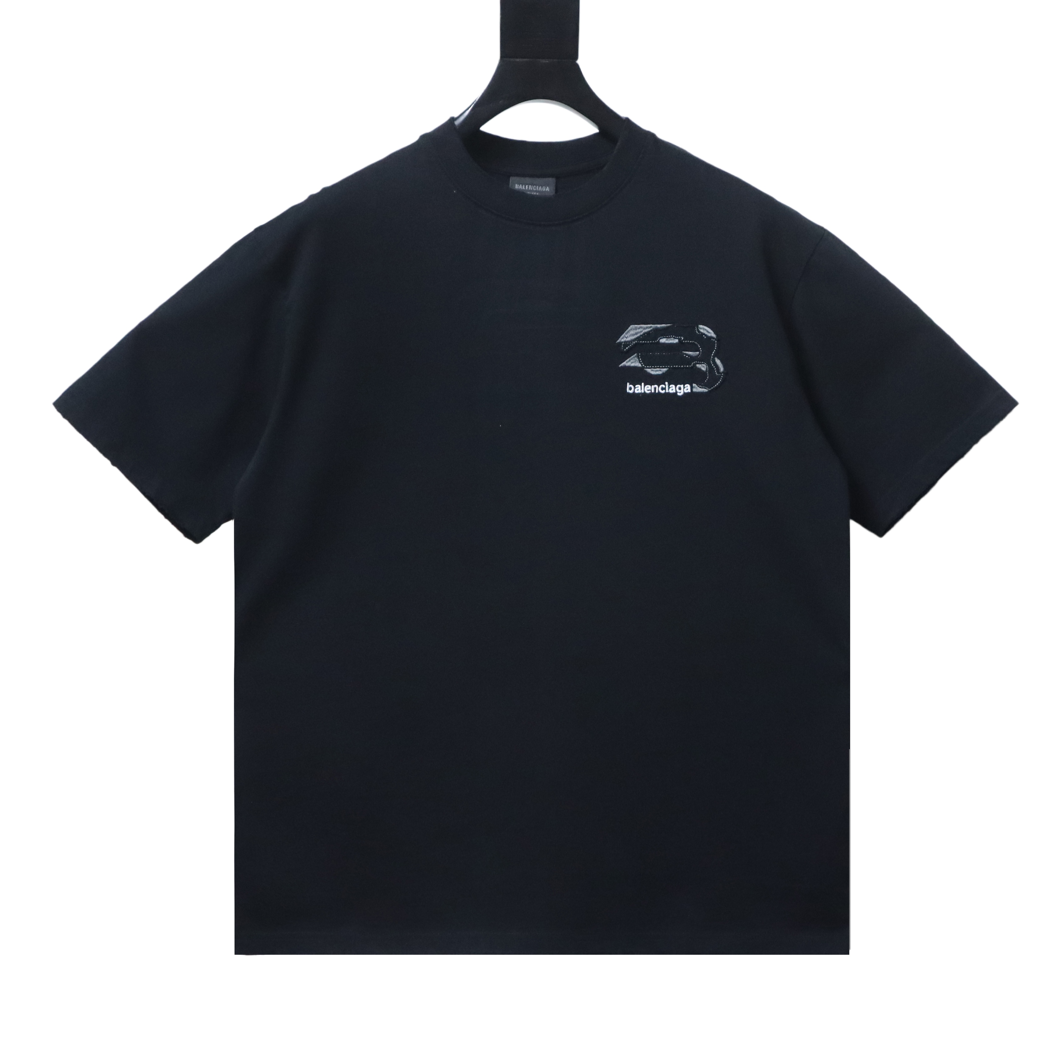 EM Sneakers Balenciaga Heavy-Duty Appliqué Embroidered T-Shirt Black