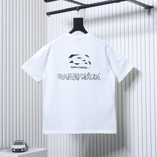 EM Sneakers Balenciaga Heavy-Duty Appliqué Embroidered T-Shirt White
