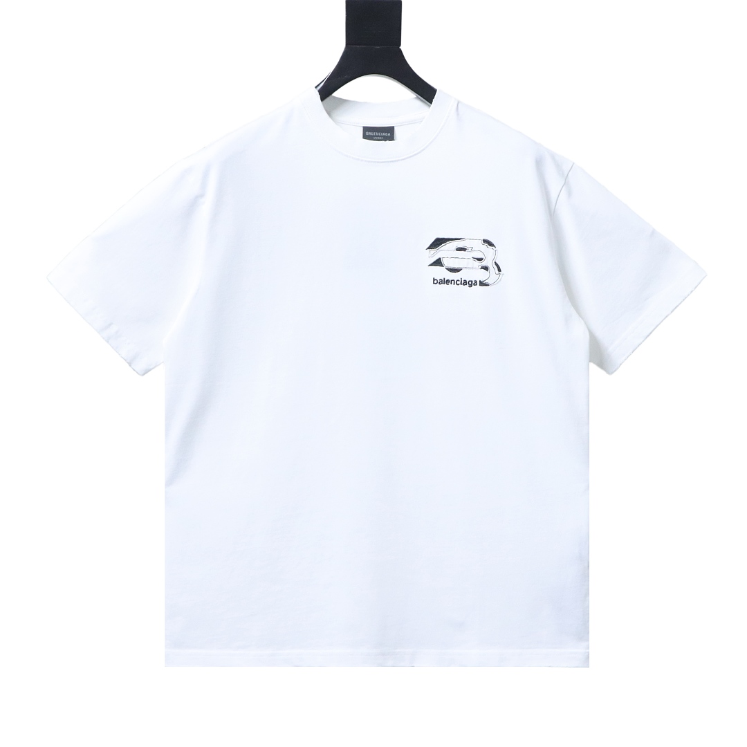 EM Sneakers Balenciaga Heavy-Duty Appliqué Embroidered T-Shirt White
