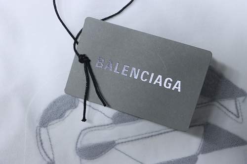EM Sneakers Balenciaga Heavy-Duty Appliqué Embroidered T-Shirt White