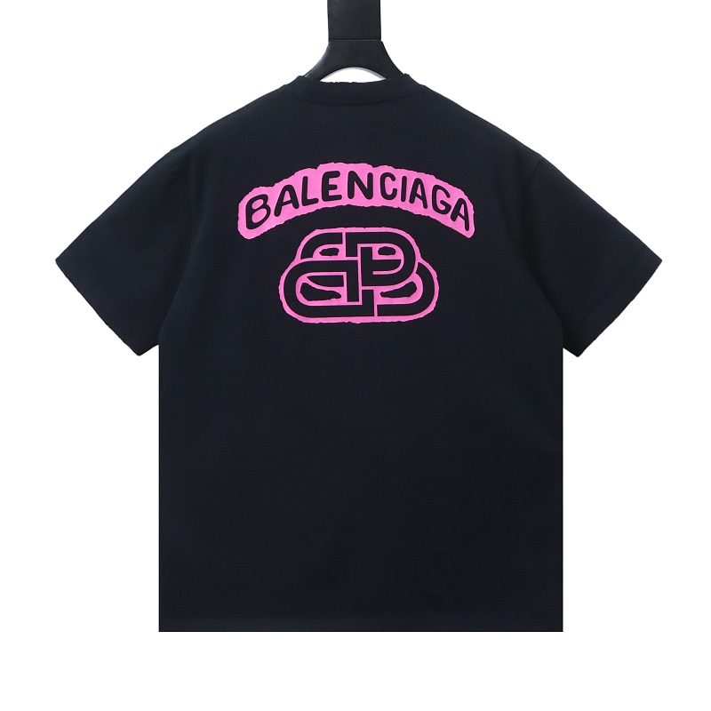 EM Sneakers Balenciaga Lock-on Letter Graffiti Print T-shirt Black