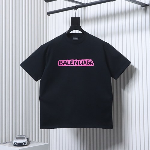 EM Sneakers Balenciaga Lock-on Letter Graffiti Print T-shirt Black