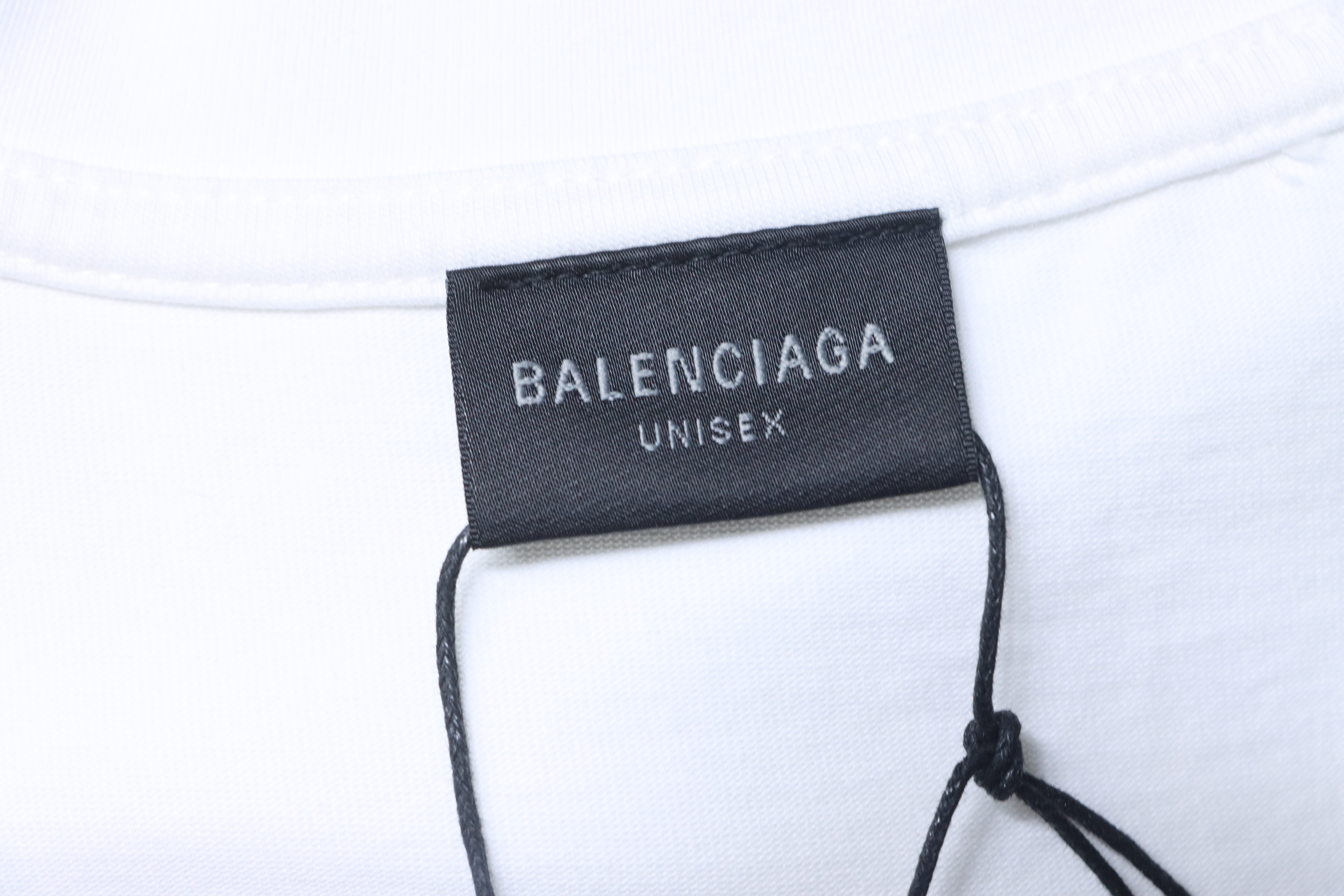 EM Sneakers Balenciaga Lock-on Letter Graffiti Print T-shirt White