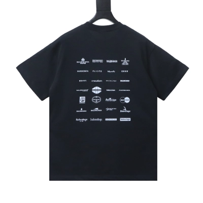 EM Sneakers Balenciaga Multi-logo Print T-shirt Black 02
