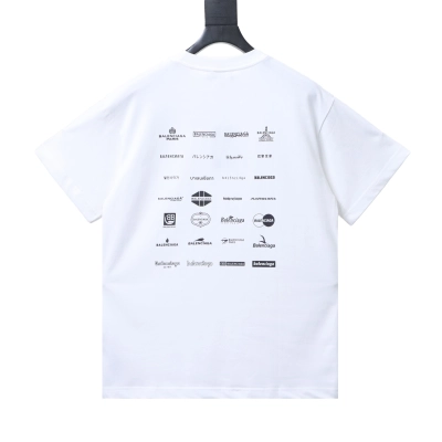 EM Sneakers Balenciaga Multi-logo Print T-shirt White 02