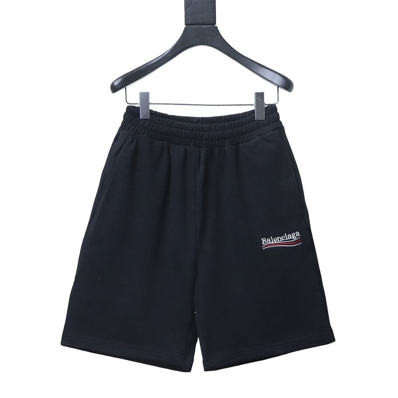 EM Sneakers Balenciaga Political Campaign Large Fit Sweat Shorts Black White