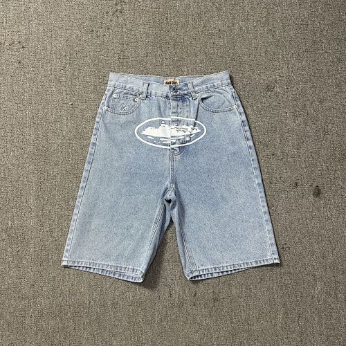 EM Sneakers Corteiz Alcatraz Baggy Denim Shorts Stonewash