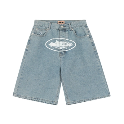 EM Sneakers Corteiz Alcatraz Baggy Denim Shorts Stonewash 01