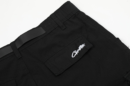 EM Sneakers Corteiz Alcatraz Cargo Shorts Black Yellow