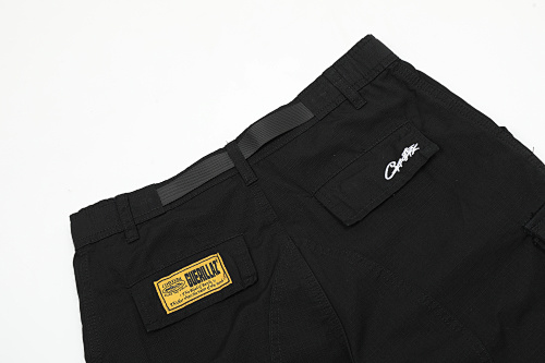 EM Sneakers Corteiz Alcatraz Cargo Shorts Black Yellow