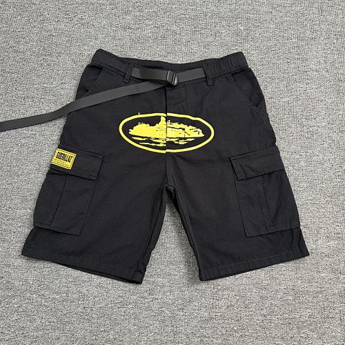 EM Sneakers Corteiz Alcatraz Cargo Shorts Black Yellow