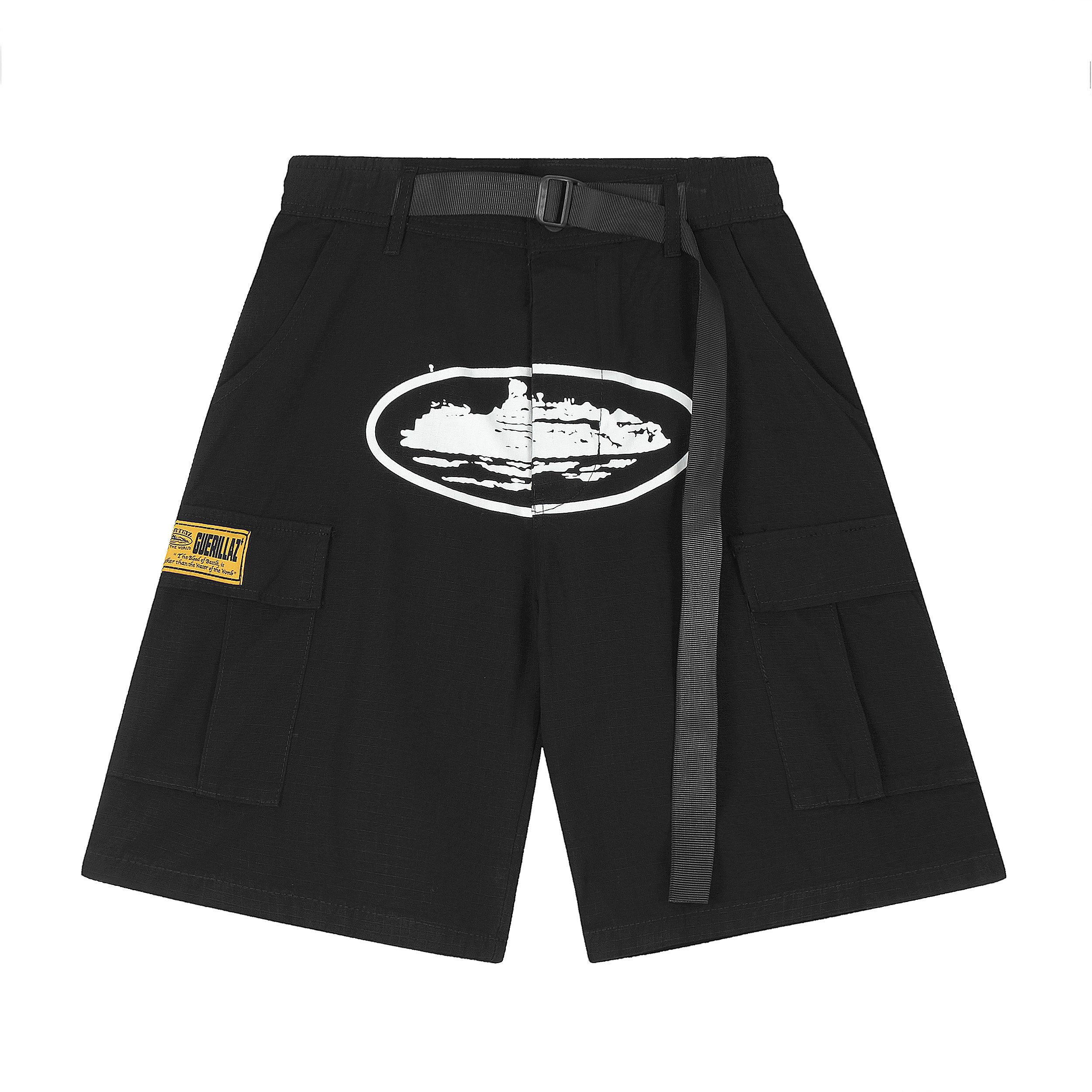 EM Sneakers Corteiz Alcatraz Cargo Shorts Black White