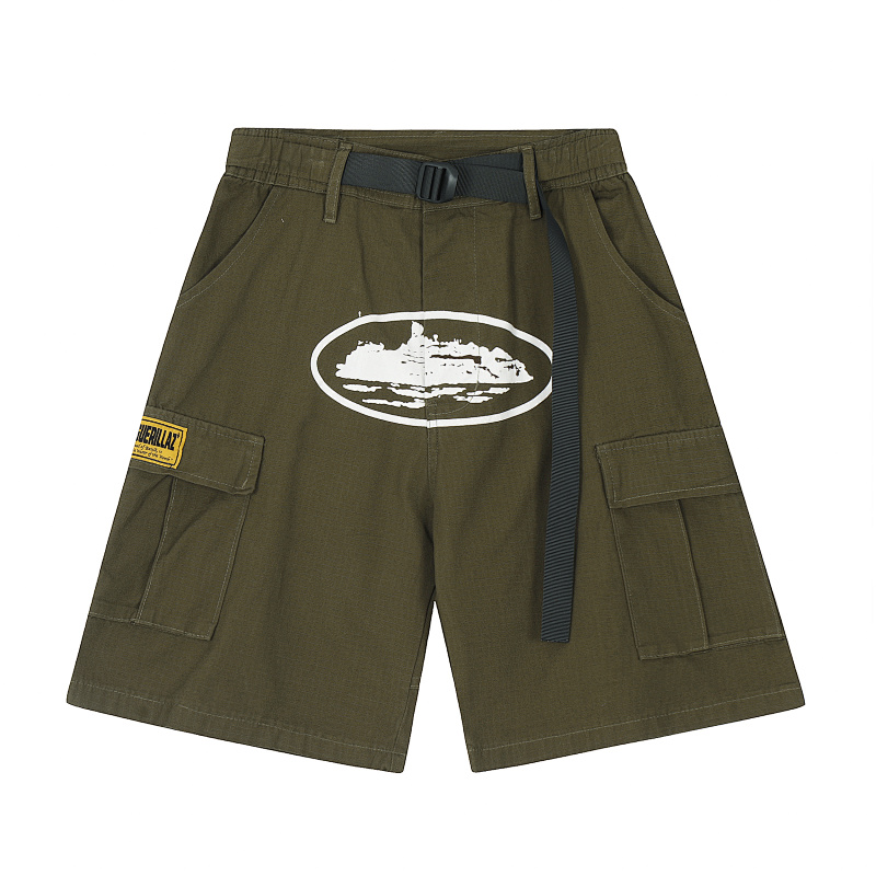 EM Sneakers Corteiz Alcatraz Cargo Shorts Khaki Green