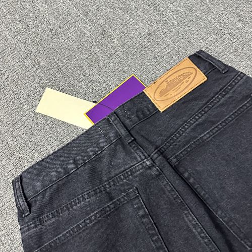 EM Sneakers Corteiz Alcatraz Denim Shorts Washed Black