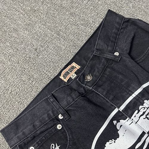 EM Sneakers Corteiz Alcatraz Denim Shorts Washed Black