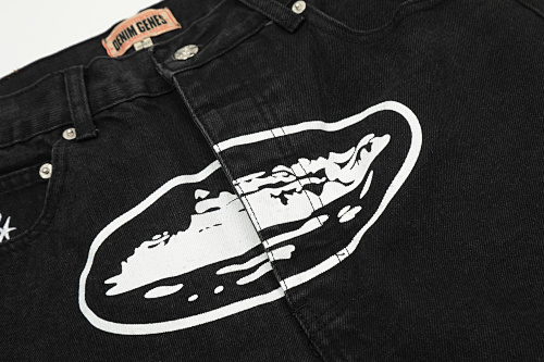 EM Sneakers Corteiz Alcatraz Denim Shorts Washed Black