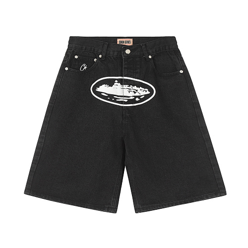 EM Sneakers Corteiz Alcatraz Denim Shorts Washed Black