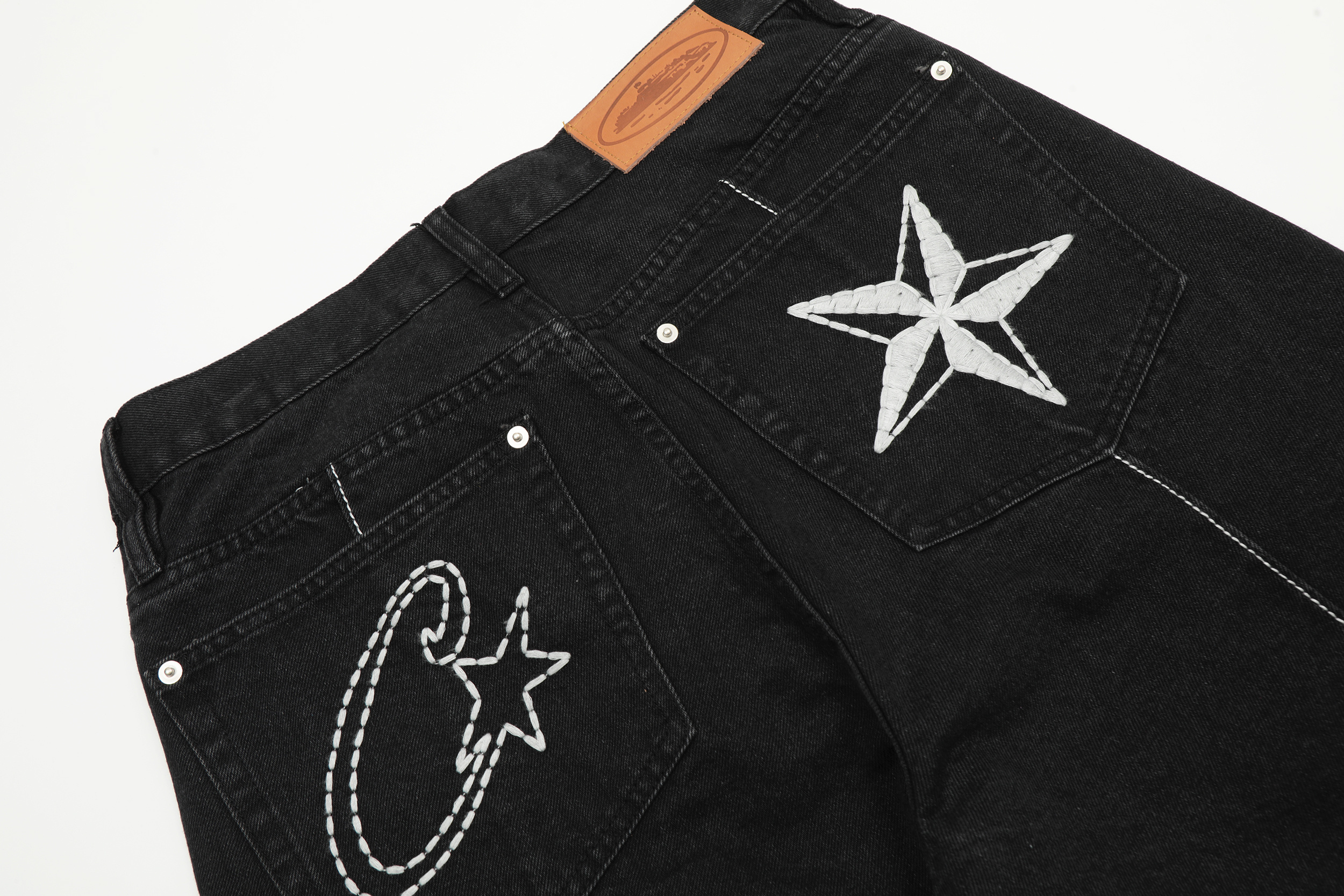 EM Sneakers Corteiz C-Star Denim Shorts Black