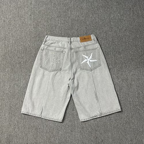 EM Sneakers Corteiz C-Star Denim Shorts Gray