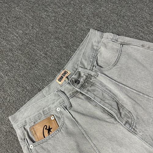 EM Sneakers Corteiz C-Star Denim Shorts Gray