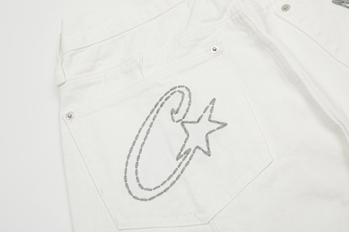 EM Sneakers Corteiz C-Star Denim Shorts White