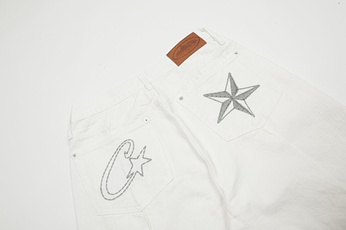 EM Sneakers Corteiz C-Star Denim Shorts White