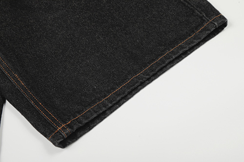 EM Sneakers Corteiz Crest Chainstitch Denim Shorts Washed Black