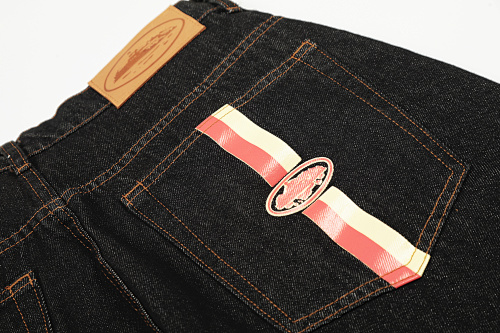 EM Sneakers Corteiz Dual Stripe Denim Shorts Washed Black