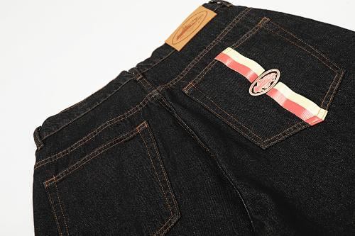 EM Sneakers Corteiz Dual Stripe Denim Shorts Washed Black