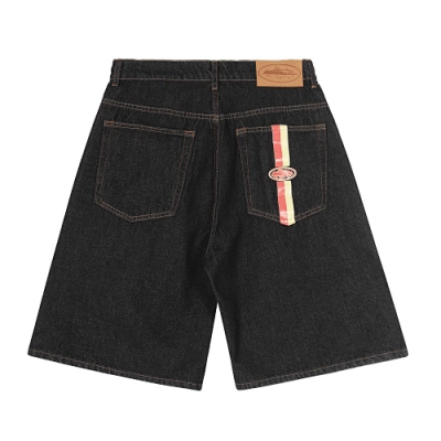 EM Sneakers Corteiz Dual Stripe Denim Shorts Washed Black 02