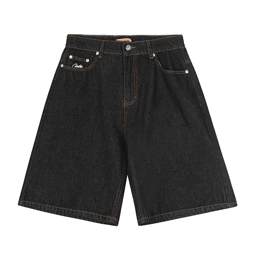 EM Sneakers Corteiz Dual Stripe Denim Shorts Washed Black