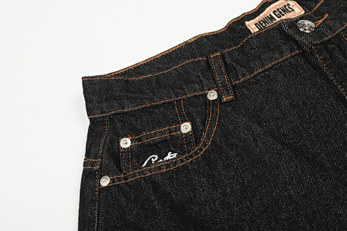 EM Sneakers Corteiz Dual Stripe Denim Shorts Washed Black