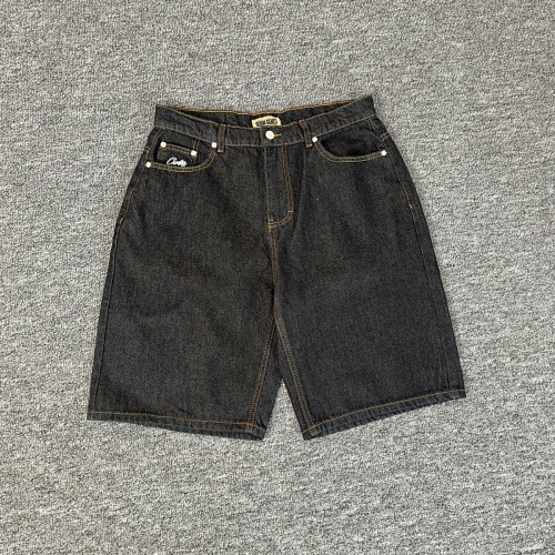 EM Sneakers Corteiz Dual Stripe Denim Shorts Washed Black