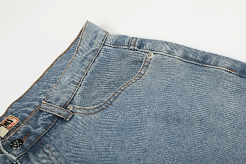 EM Sneakers Corteiz Dual Stripe Denim Shorts Washed Blue