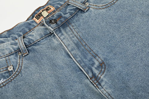 EM Sneakers Corteiz Dual Stripe Denim Shorts Washed Blue