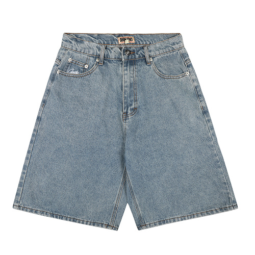 EM Sneakers Corteiz Dual Stripe Denim Shorts Washed Blue