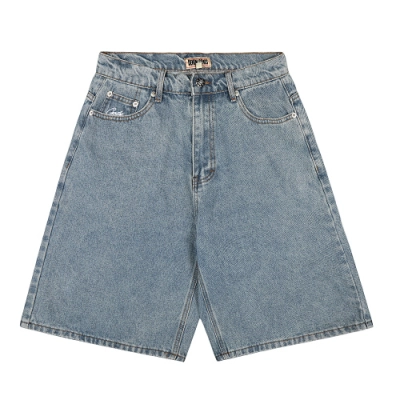 EM Sneakers Corteiz Dual Stripe Denim Shorts Washed Blue 01