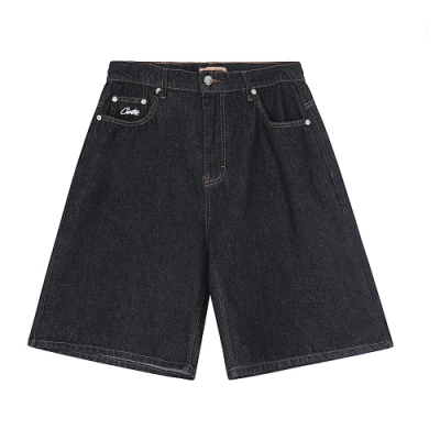 EM Sneakers Corteiz Dual Stripe Denim Shorts Washed Indigo 01