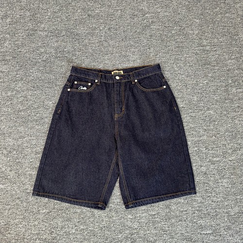 EM Sneakers Corteiz Dual Stripe Denim Shorts Washed Indigo