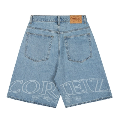 EM Sneakers Corteiz Royale Lazer Denim Shorts Washed Blue 02